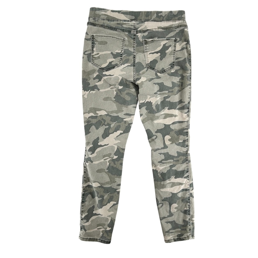 Sound Style Camo Ankle Pants Medium Green Platinum Stretch Pull On Slimming - Picture 4 of 8